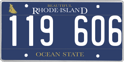 RI license plate 119606