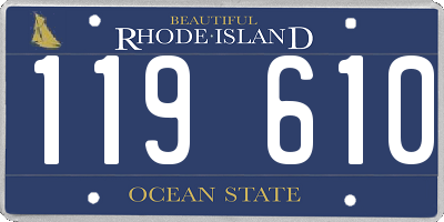 RI license plate 119610