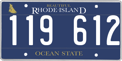 RI license plate 119612
