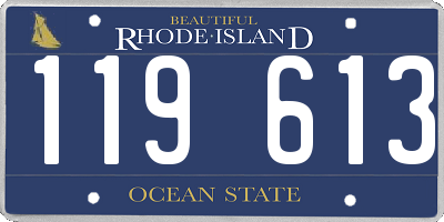 RI license plate 119613