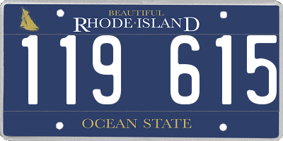 RI license plate 119615