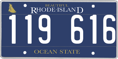 RI license plate 119616