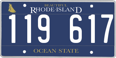 RI license plate 119617