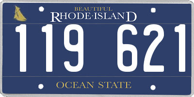RI license plate 119621