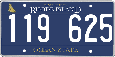RI license plate 119625