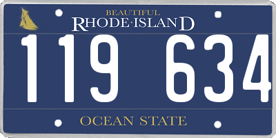 RI license plate 119634