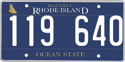 RI license plate 119640