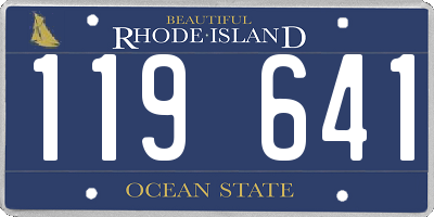 RI license plate 119641
