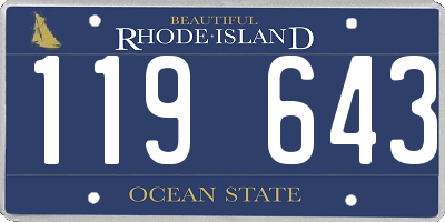 RI license plate 119643
