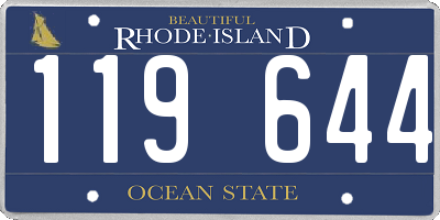 RI license plate 119644