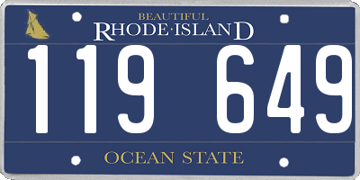 RI license plate 119649