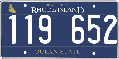 RI license plate 119652