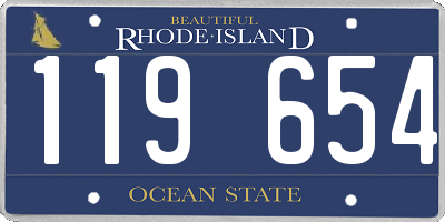 RI license plate 119654
