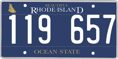 RI license plate 119657