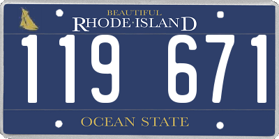 RI license plate 119671