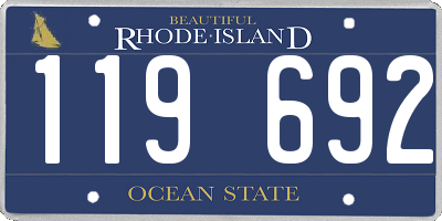 RI license plate 119692
