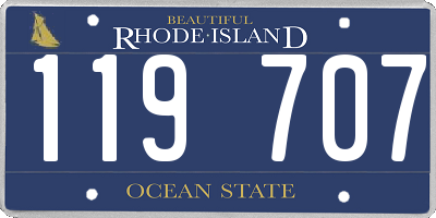 RI license plate 119707