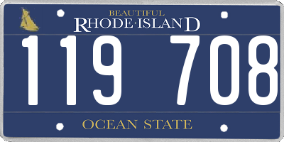 RI license plate 119708