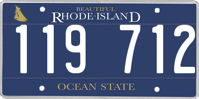 RI license plate 119712