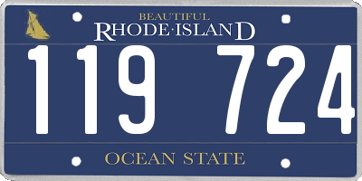 RI license plate 119724