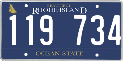 RI license plate 119734