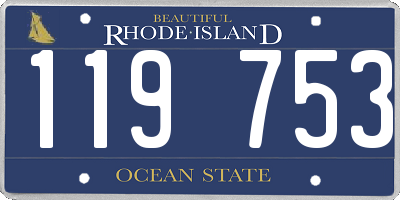 RI license plate 119753