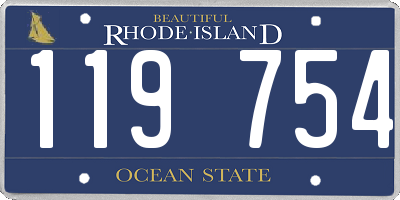 RI license plate 119754