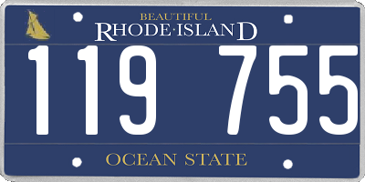 RI license plate 119755
