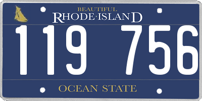RI license plate 119756