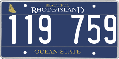 RI license plate 119759