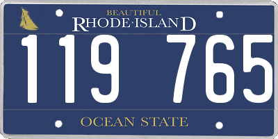 RI license plate 119765