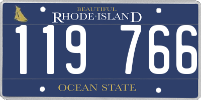 RI license plate 119766