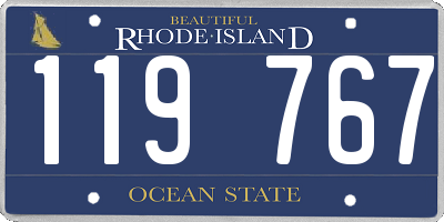 RI license plate 119767