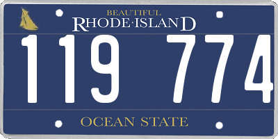 RI license plate 119774