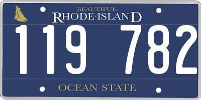 RI license plate 119782