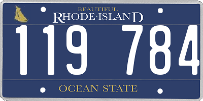 RI license plate 119784