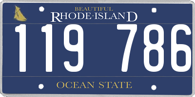 RI license plate 119786
