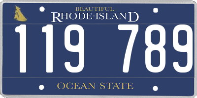 RI license plate 119789