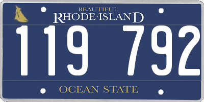 RI license plate 119792