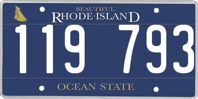 RI license plate 119793
