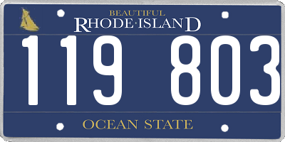 RI license plate 119803
