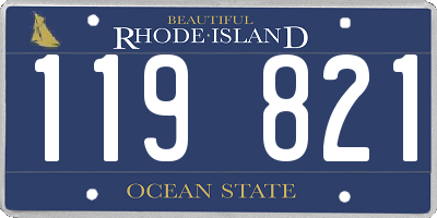 RI license plate 119821