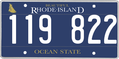 RI license plate 119822