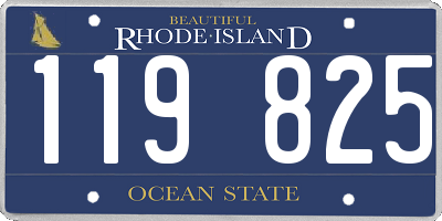 RI license plate 119825