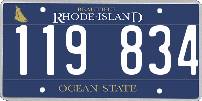 RI license plate 119834