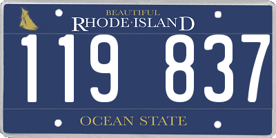RI license plate 119837