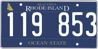 RI license plate 119853