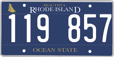 RI license plate 119857