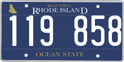 RI license plate 119858
