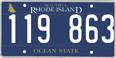 RI license plate 119863